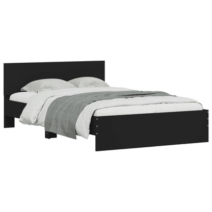 Bed Frame With Headboard Black 120X190 Cm Small Double