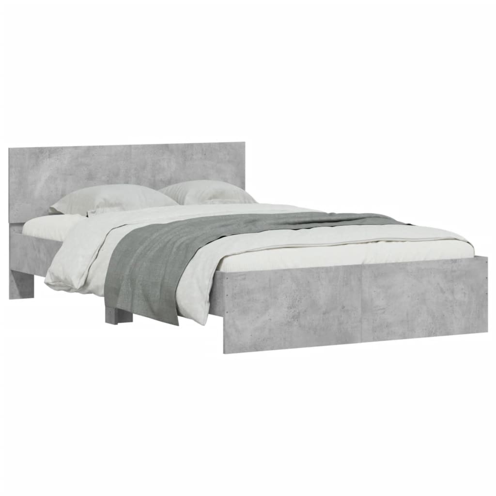 Bed Frame Without Mattress Concrete Grey 120X190 Cm Small Double