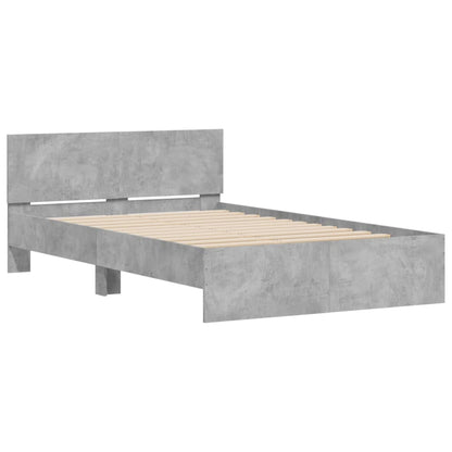 Bed Frame Without Mattress Concrete Grey 120X190 Cm Small Double