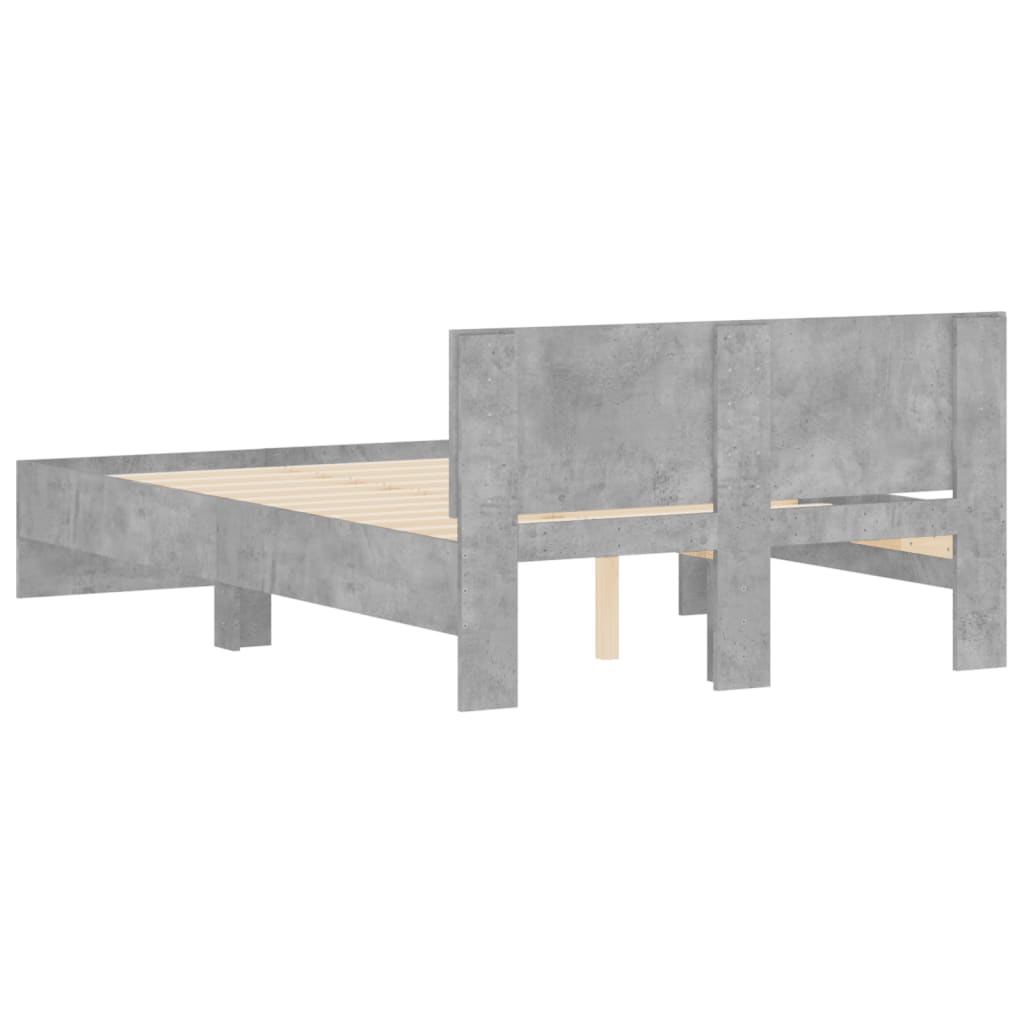 Bed Frame Without Mattress Concrete Grey 120X190 Cm Small Double