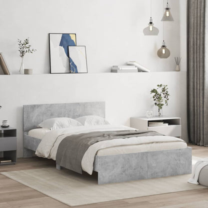 Bed Frame Without Mattress Concrete Grey 120X190 Cm Small Double