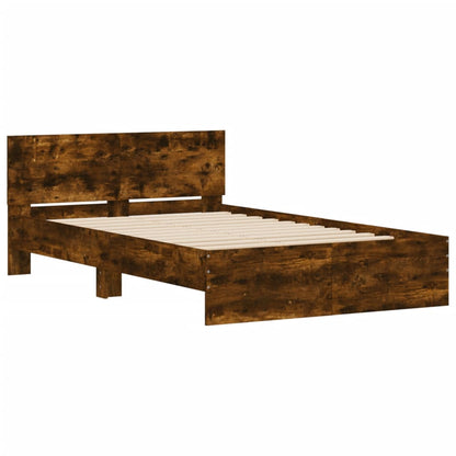 Bed Frame Without Mattress Smoked Oak 120X190 Cm Small Double