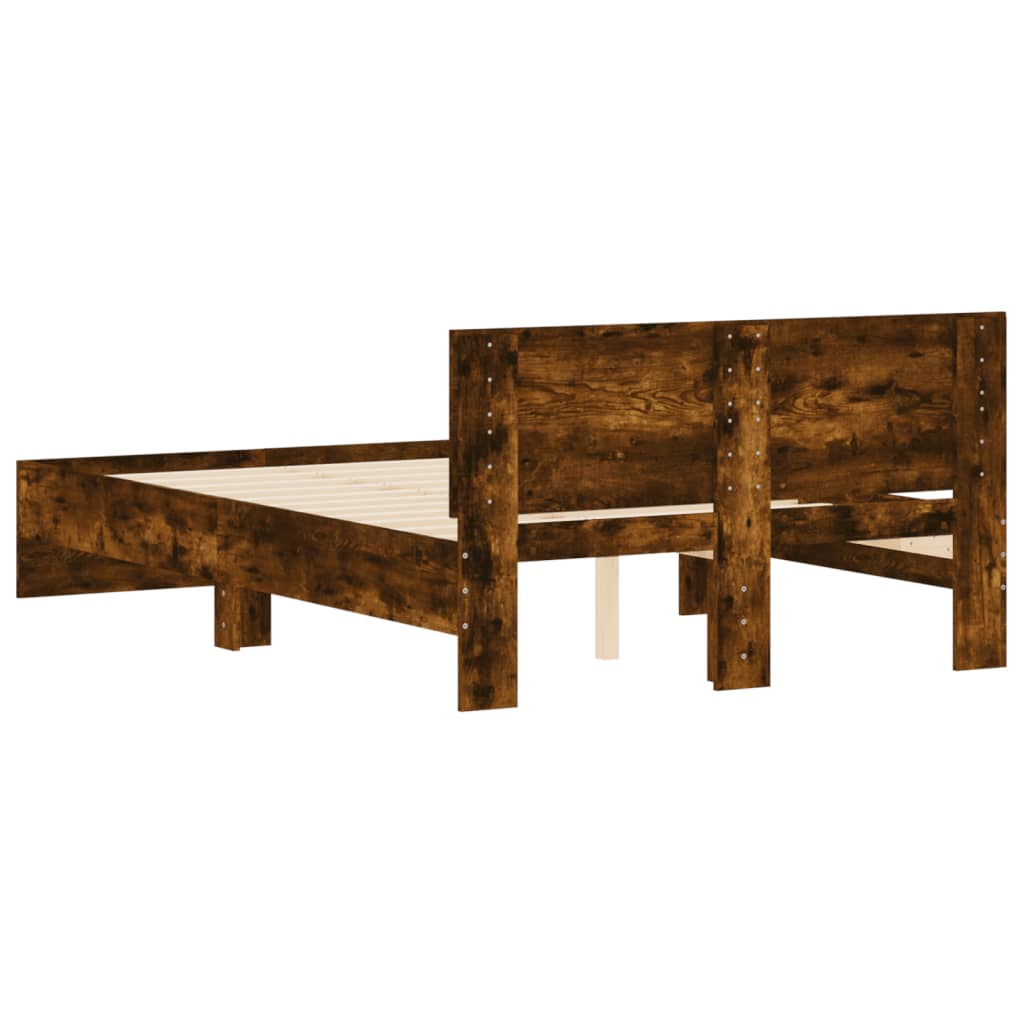 Bed Frame Without Mattress Smoked Oak 120X190 Cm Small Double