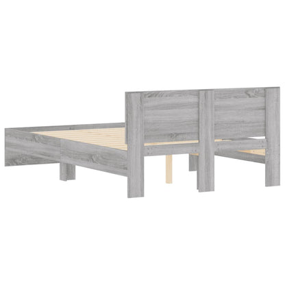 Bed Frame With Headboard Grey Sonoma 120X190 Cm Small Double