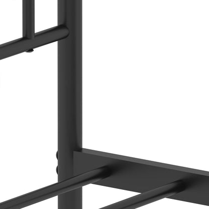 Metal Bed Frame With Headboard And Footboard Black 150X200 Cm King Size