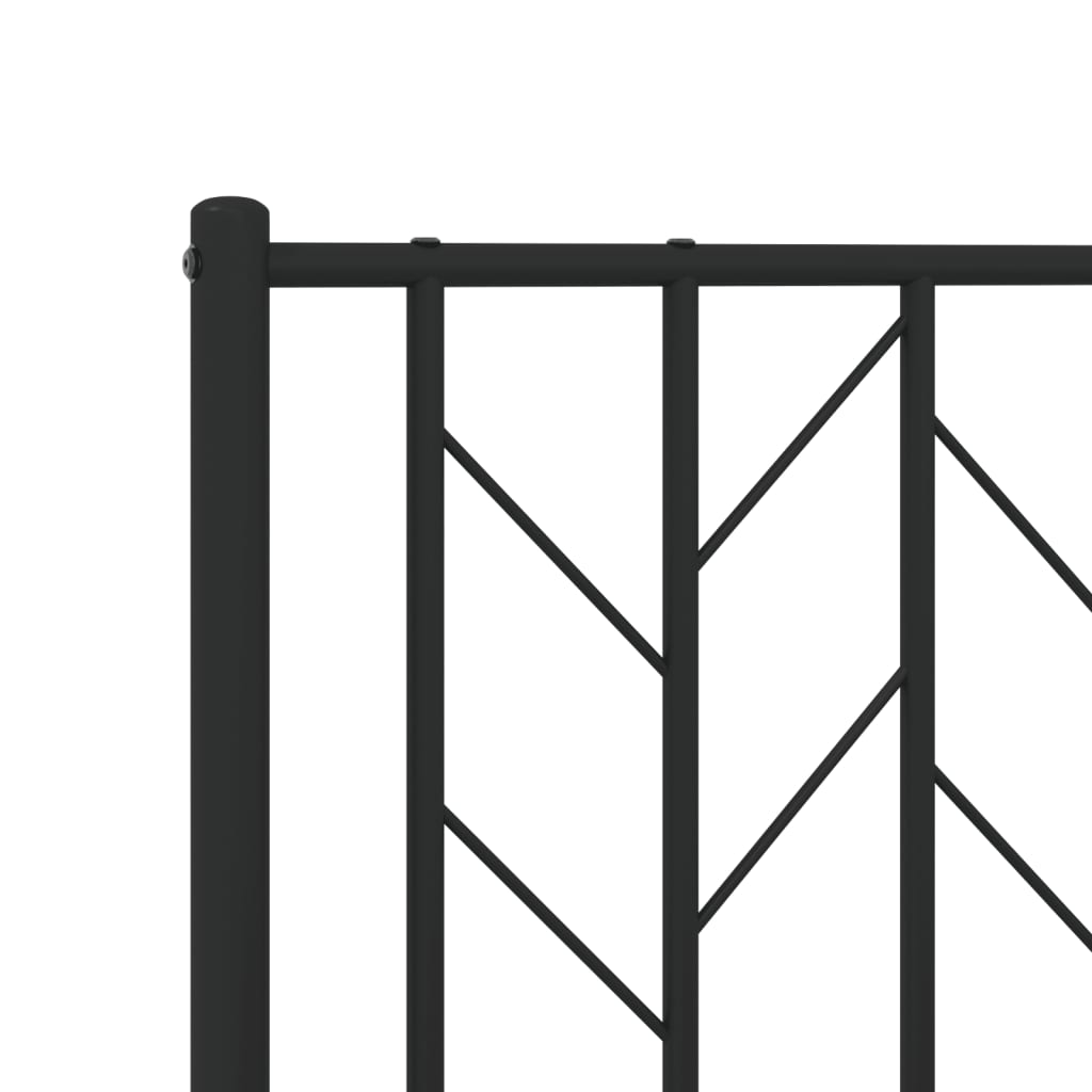 Metal Bed Frame With Headboard And Footboard Black 90X190 Cm Single