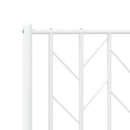 Metal Bed Frame With Headboard White 180X200 Cm Super King Size