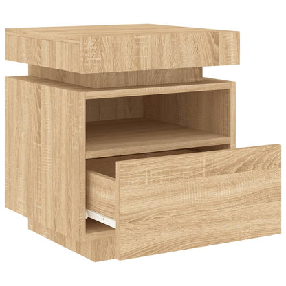 Bedside Cabinet With Led Lights Sonoma Oak 40X39X48.5 Cm