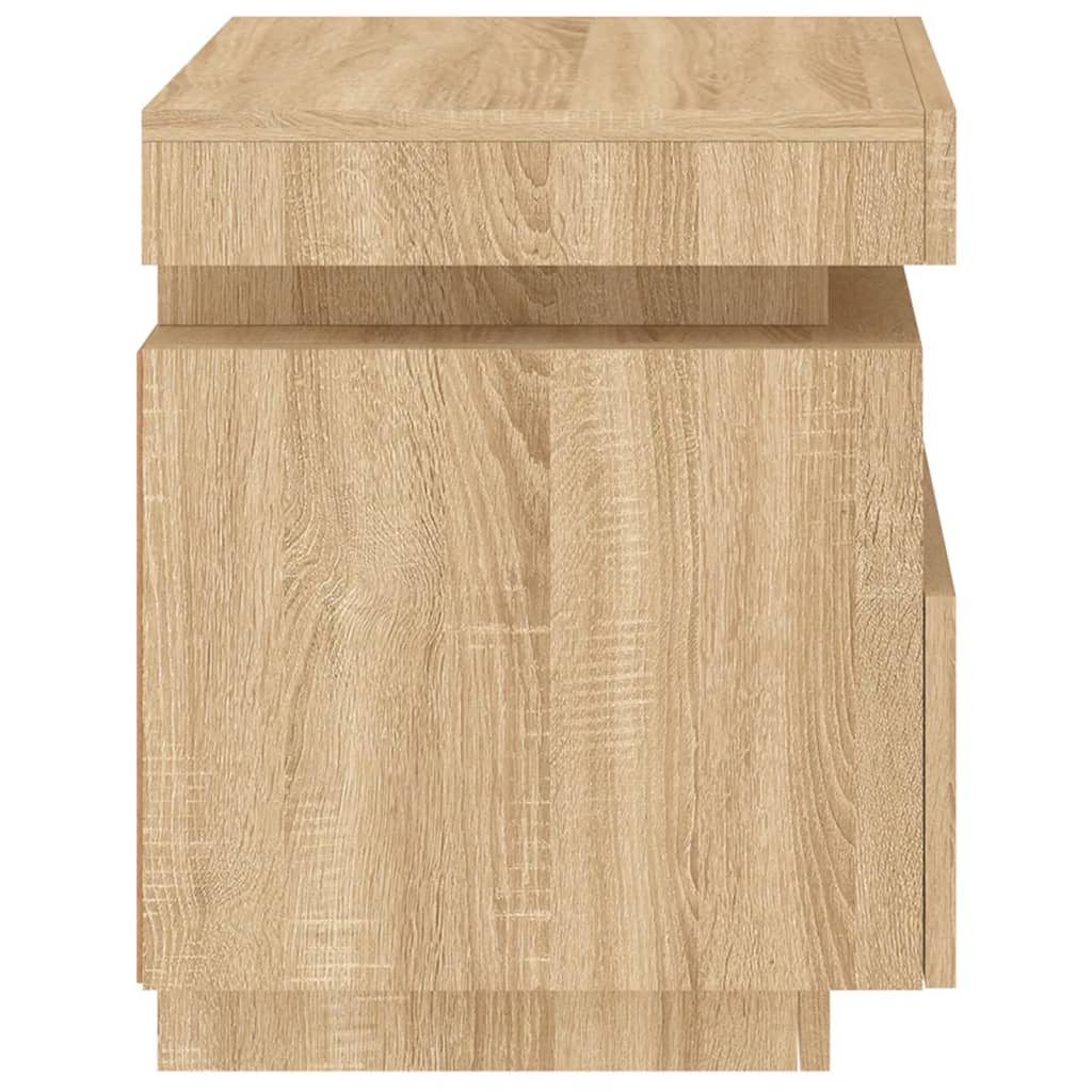 Bedside Cabinet With Led Lights Sonoma Oak 40X39X48.5 Cm