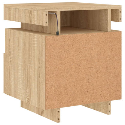 Bedside Cabinet With Led Lights Sonoma Oak 40X39X48.5 Cm