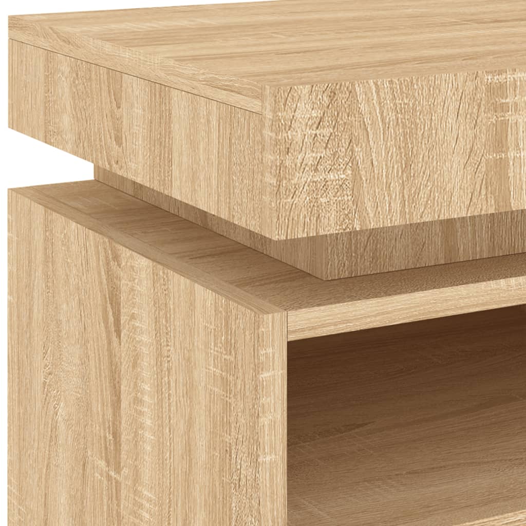 Bedside Cabinet With Led Lights Sonoma Oak 40X39X48.5 Cm