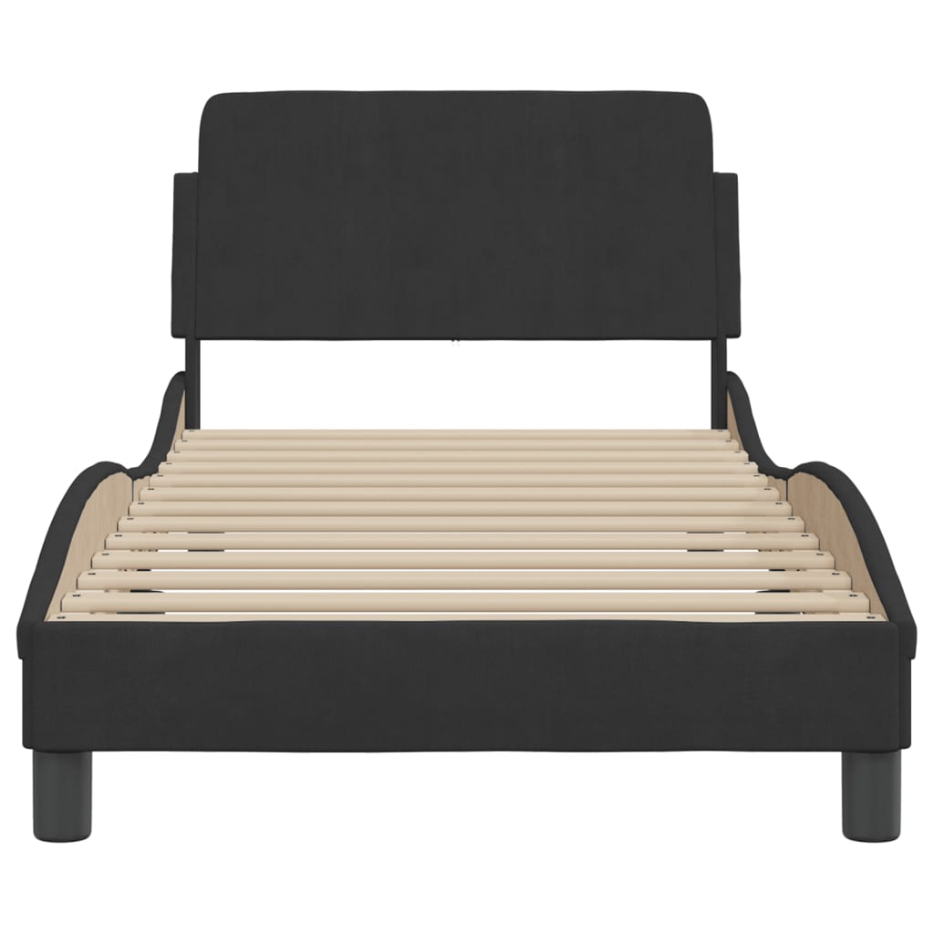 Bed Frame Without Mattress Black 90X190 Cm Single Velvet