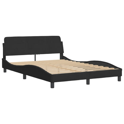 Bed Frame Without Mattress Black 135X190 Cm Double Velvet