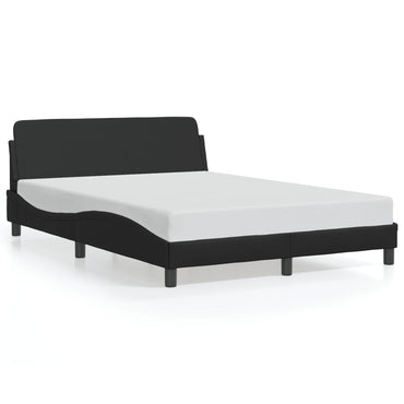 Bed Frame Without Mattress Black 135X190 Cm Double Faux Leather