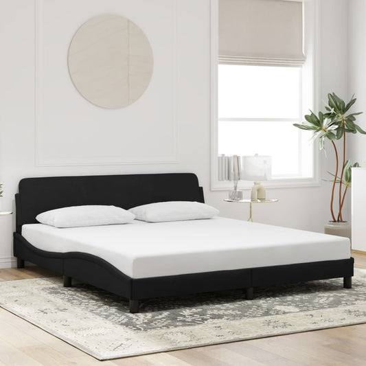 Bed Frame Without Mattress Black 180X200 Cm Super King Velvet