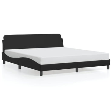 Bed Frame Without Mattress Black 180X200 Cm Super King Faux Leather