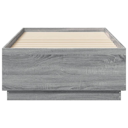 Bed Frame With Led Lights Grey Sonoma 90X190 Cm Single Engineered Wood