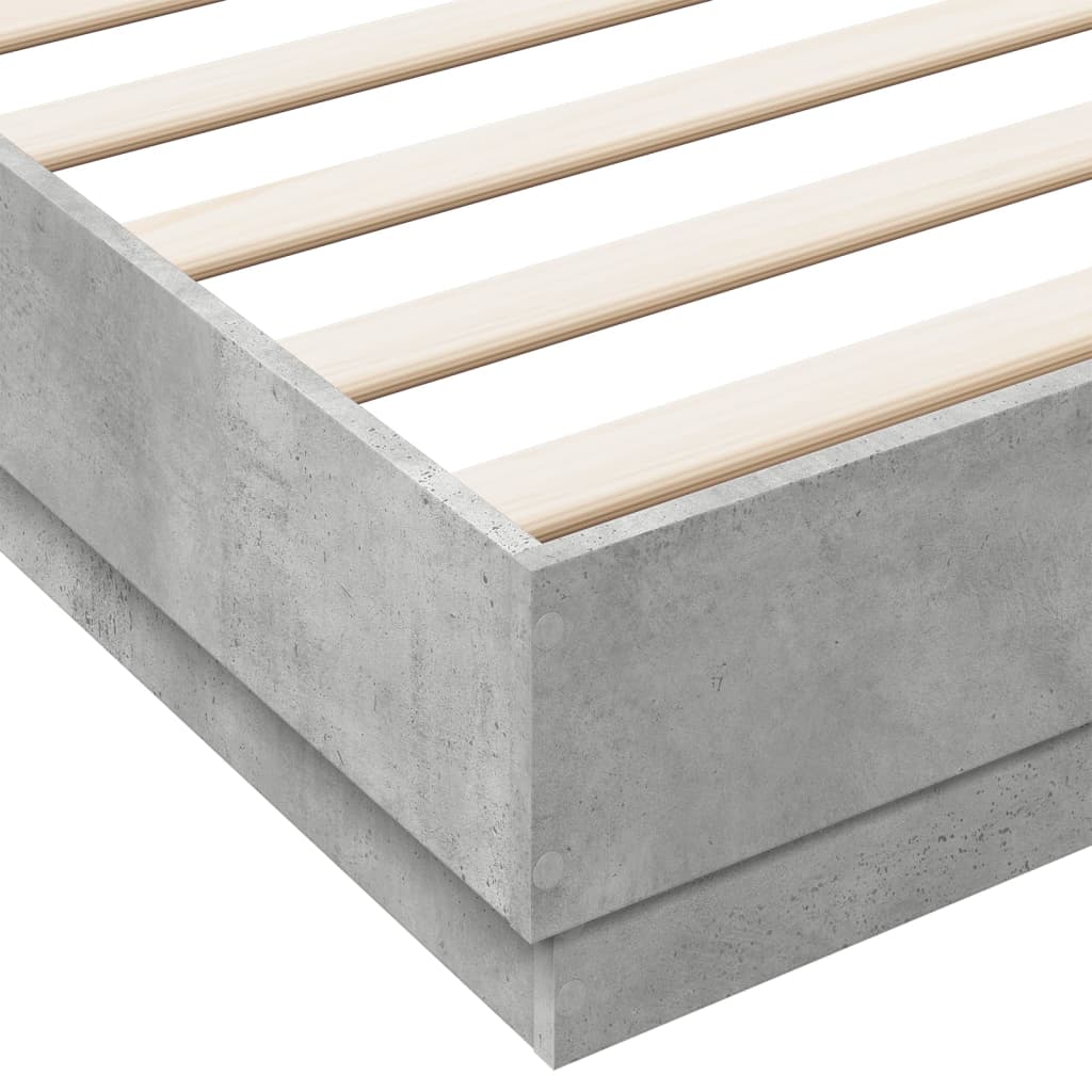 Bed Frame With Led Lights Concrete Grey 180X200 Cm Super King