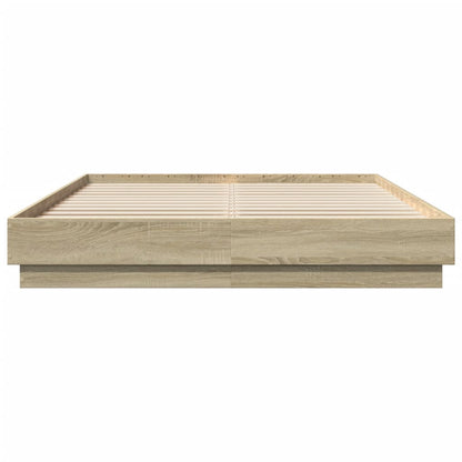 Bed Frame With Led Lights Sonoma Oak 150X200 Cm King Size