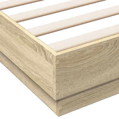 Bed Frame With Led Lights Sonoma Oak 150X200 Cm King Size