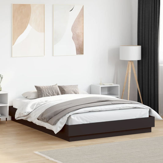 Bed Frame Black 140X200 Cm Engineered Wood