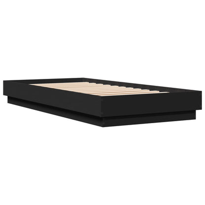 Bed Frame Without Mattress Black 100X200 Cm Engineered Wood