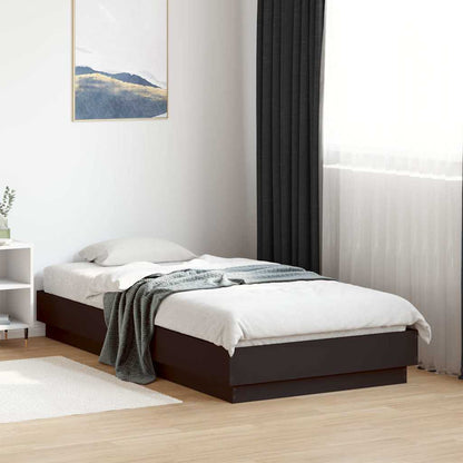 Bed Frame Without Mattress Black 90X190 Cm Single Engineered Wood