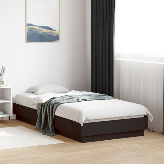 Bed Frame Black 75X190 Cm Engineered Wood