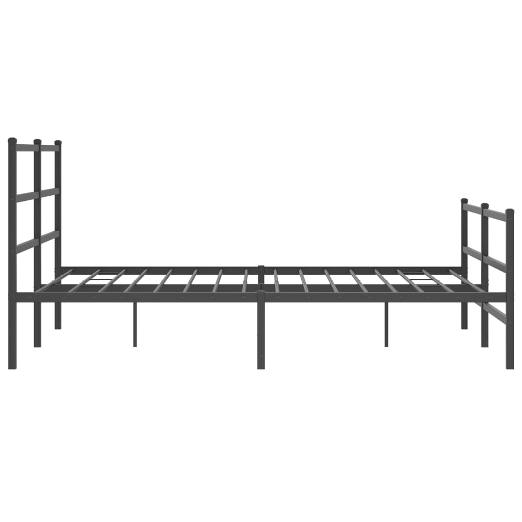 Metal Bed Frame With Headboard And Footboardâ Black 150X200 Cm King Size