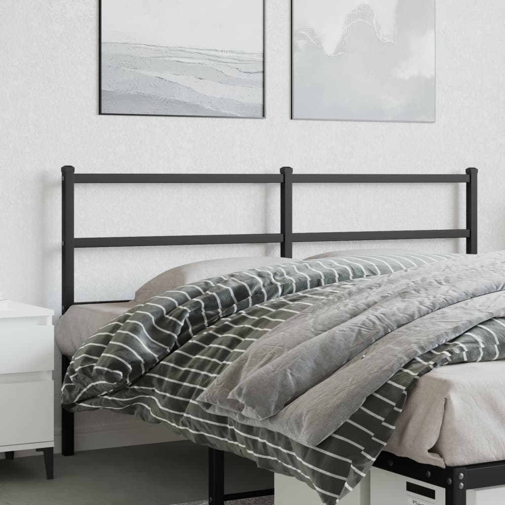 Metal Headboard Black 160 Cm