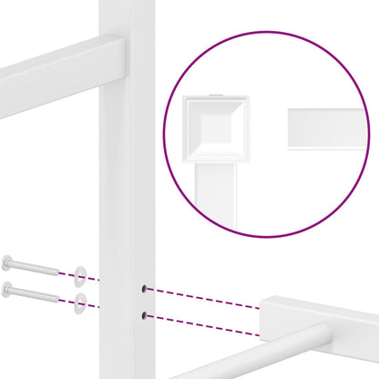 Metal Bed Frame With Headboard And Footboardâ White 120X190 Cm Small Double