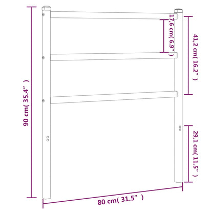 Metal Headboard White 75 Cm