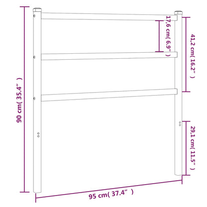 Metal Headboard White 90 Cm