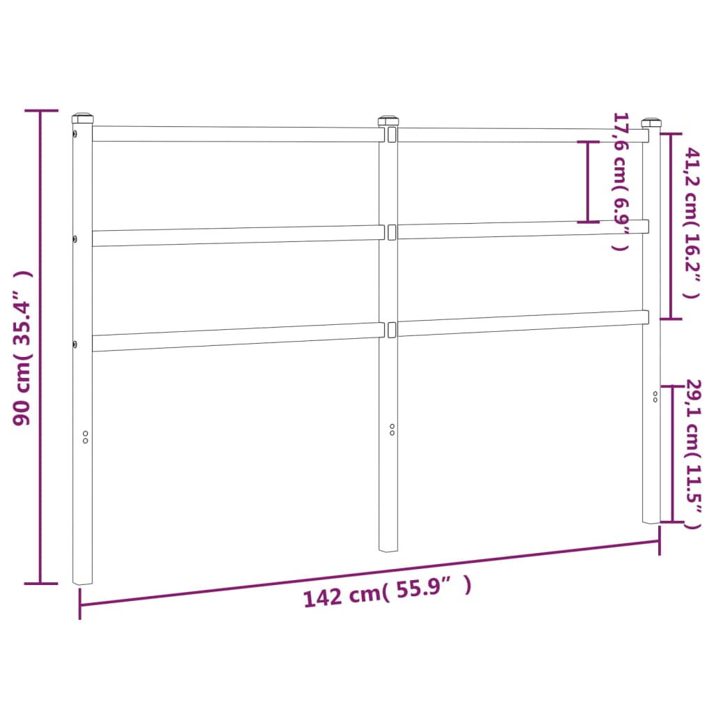 Metal Headboard White 135 Cm