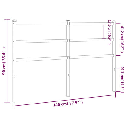 Metal Headboard White 140 Cm