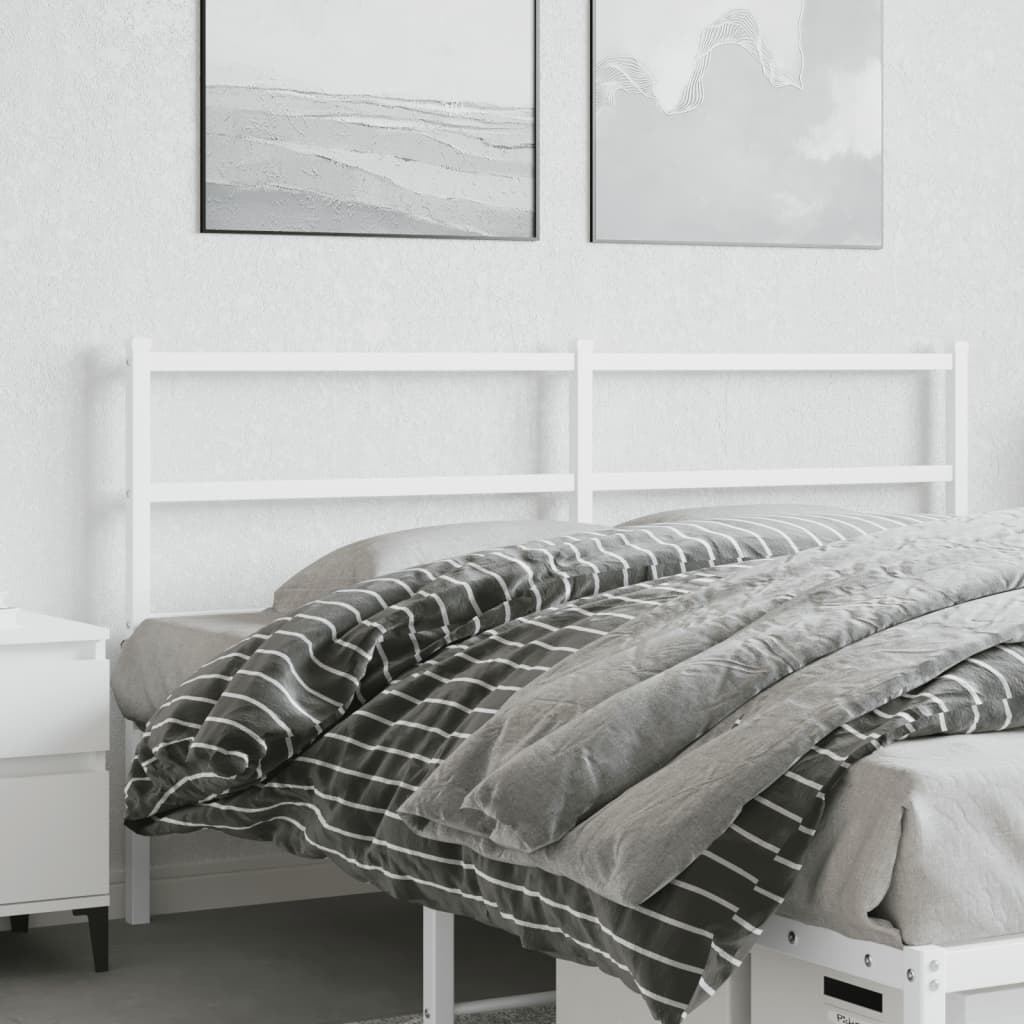 Metal Headboard White 160 Cm