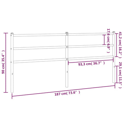 Metal Headboard White 180 Cm