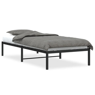 Metal Bed Frame Without Mattress Black 90X200Cm