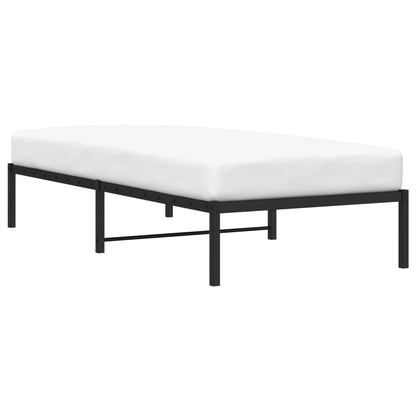 Metal Bed Frame Without Mattress Black 90X200Cm