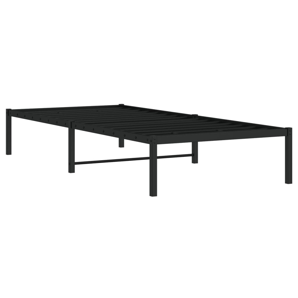 Metal Bed Frame Without Mattress Black 90X200Cm