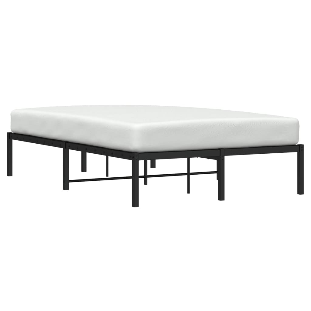 Metal Bed Frame Without Mattress Black 120X200Cm