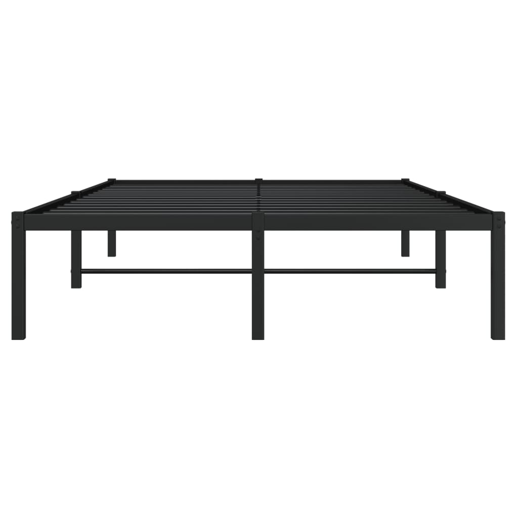 Metal Bed Frame Without Mattress Black 120X200Cm