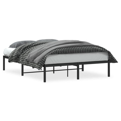 Metal Bed Frame Black 140X190 Cm