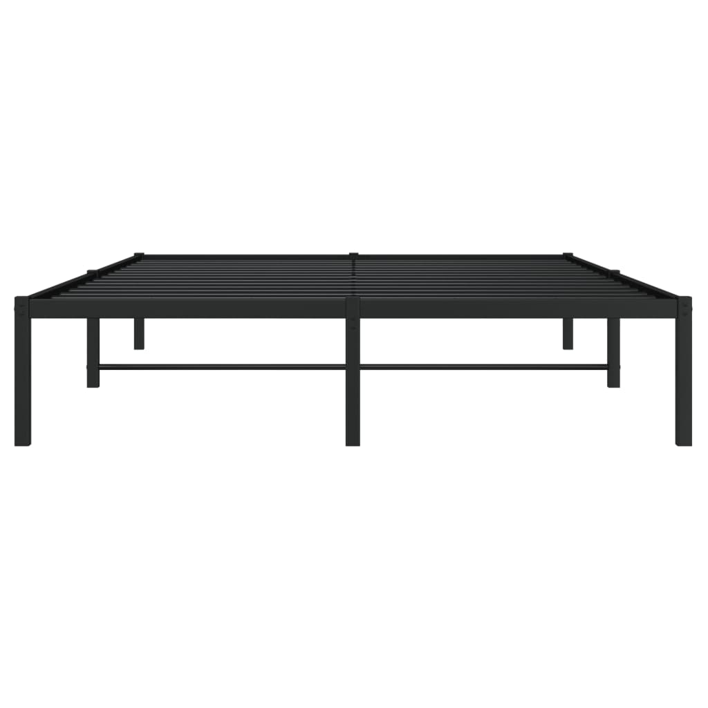 Metal Bed Frame Black 140X190 Cm