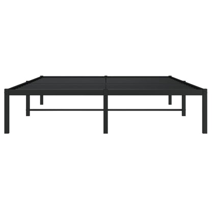 Metal Bed Frame Black 140X190 Cm