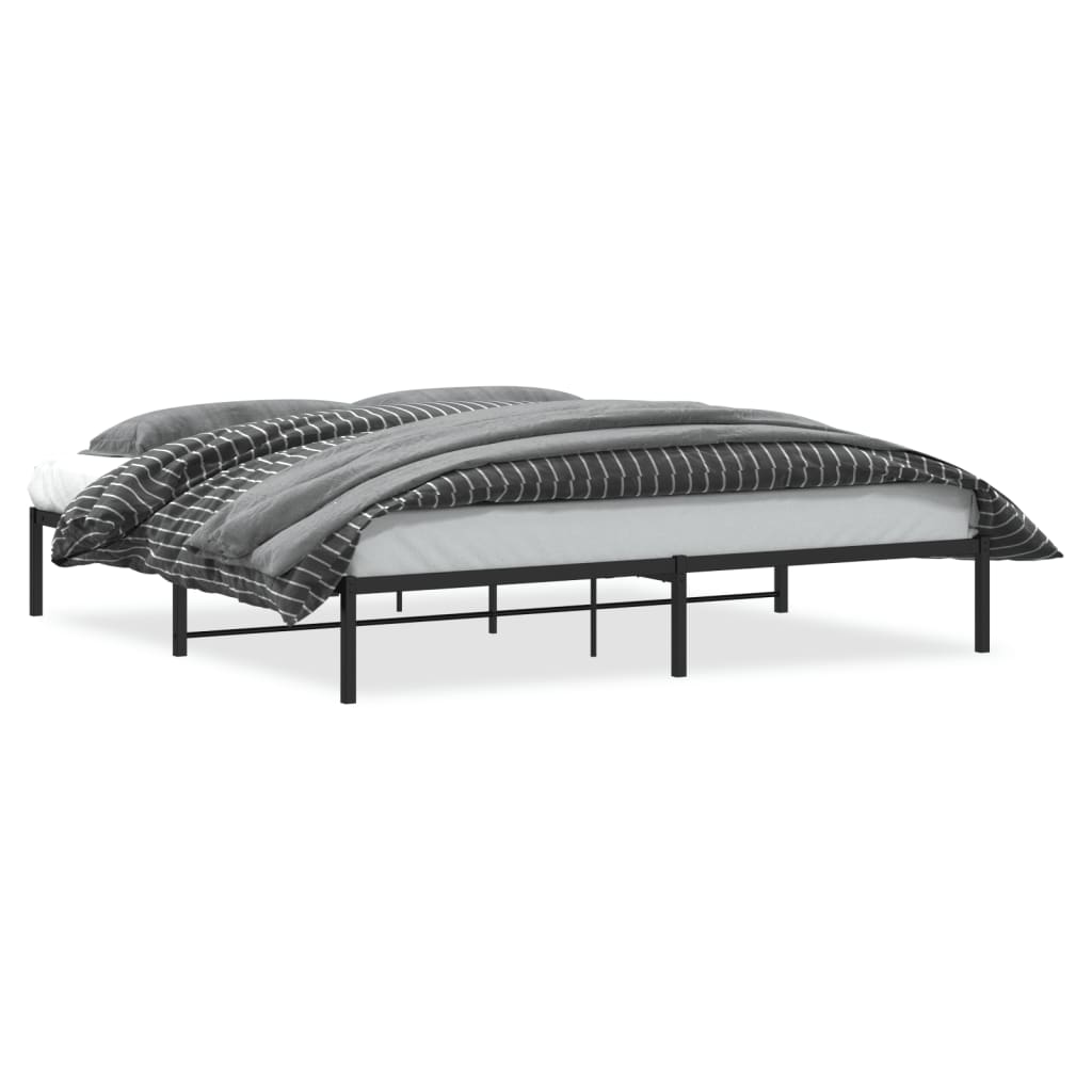 Metal Bed Frame Black 193X203 Cm