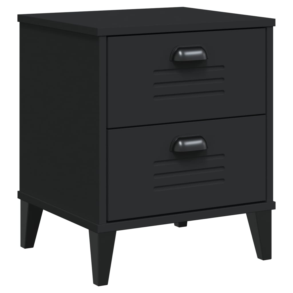 Bedside Cabinet Viken Black Engineered Wood