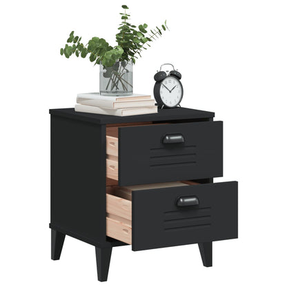 Bedside Cabinet Viken Black Engineered Wood