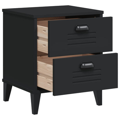 Bedside Cabinet Viken Black Engineered Wood