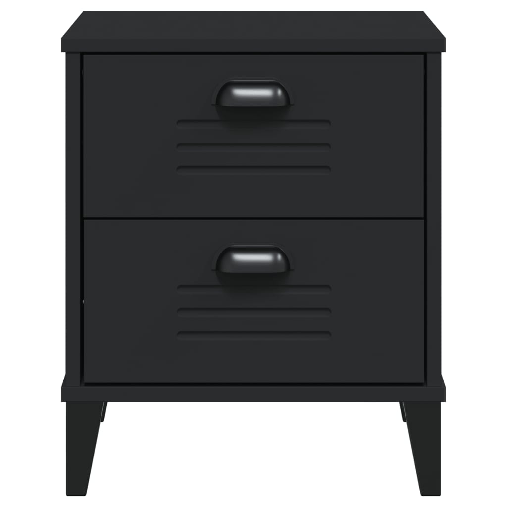 Bedside Cabinet Viken Black Engineered Wood